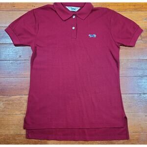 Vintage JC Penny The Fox Logo Maroon Polo Shirt Womens SZ SM Preppy